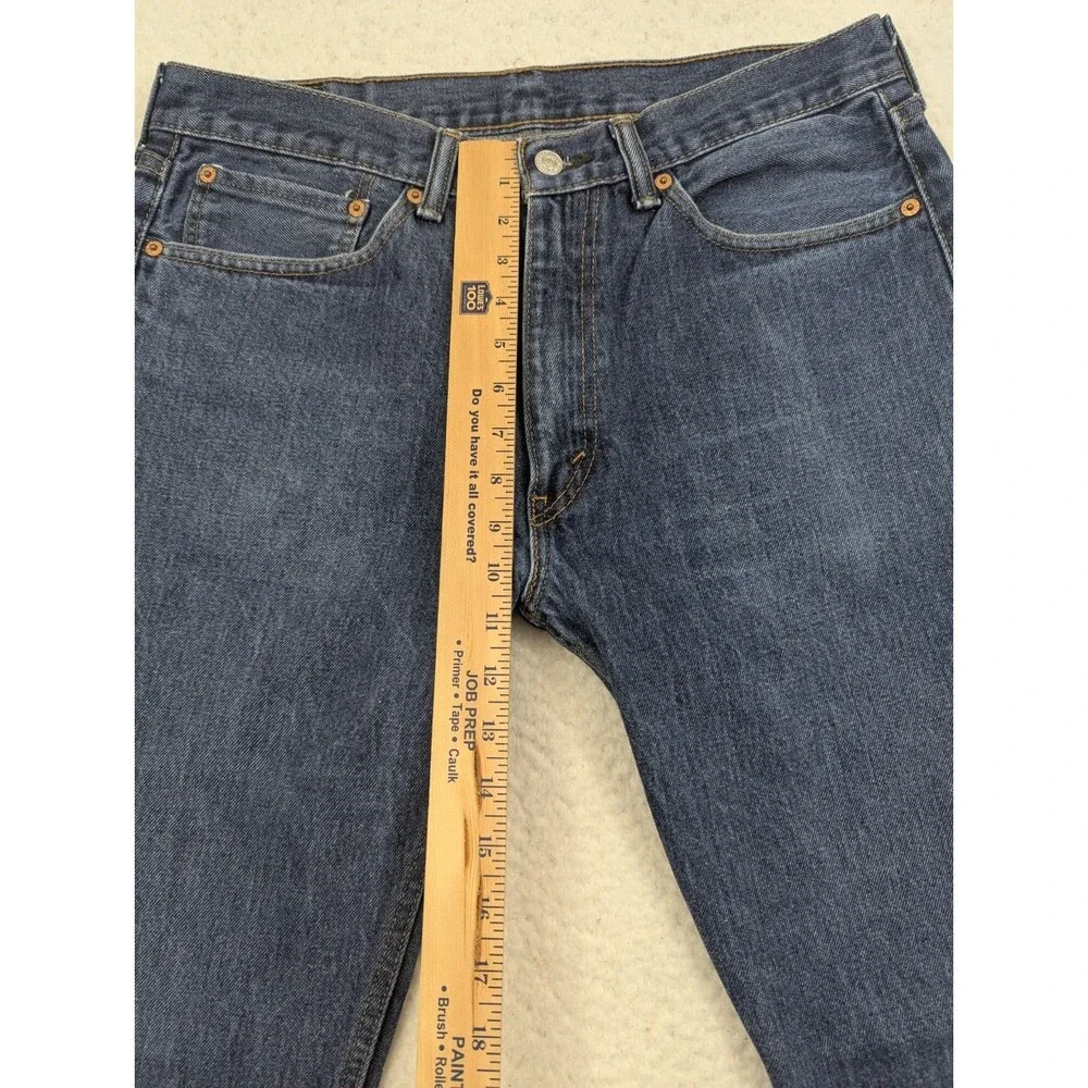 Levis 505 Men's Regular Fit Jeans Blue 34x30.5 Dark Wash Denim 100% Cotton